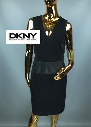 Платье dkny кожаные вставки