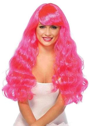 Leg avenue neon star long wavy wig pink
