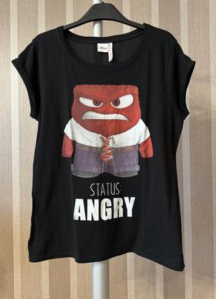 Хлопковая футболка disney status angry