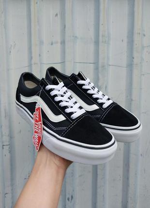 Vans old skool classic black white кеди жіночі3 фото