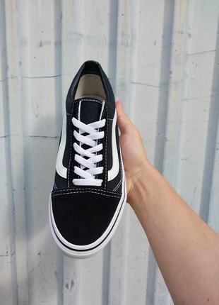 Vans old skool classic black white кеди жіночі9 фото