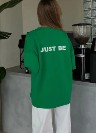 Женская футболка свободная брендовая "be good, be bad, just be  197ко3 фото