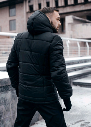 Зимняя куртка nike "европейка" черный3 фото