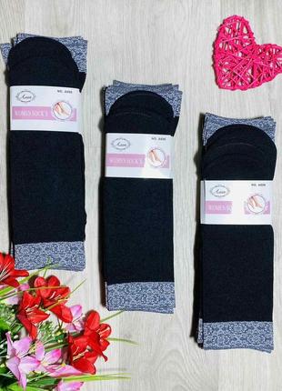 Шкарпетки жіночі капронові 10 пар без розмірні ластівка чорні з візерунком №5