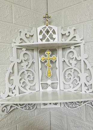 Іконостас на 2 полиці, полку під ікони (угловий)