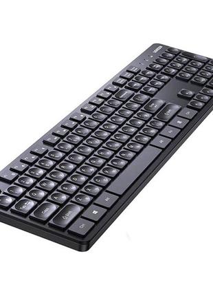 Бездротова клавіатура wireless keyboard 2.4g цифровий блок 104 кнопки ru+en ugreen ku004 15219