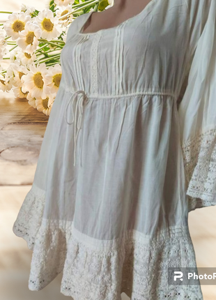 Батистовая воздушная блуза индия размер 48-521 фото