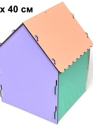 Заготовка основа для бизидома 3 цвета разборной бизидом 53х40х38 см (без дна) большой дом1 фото