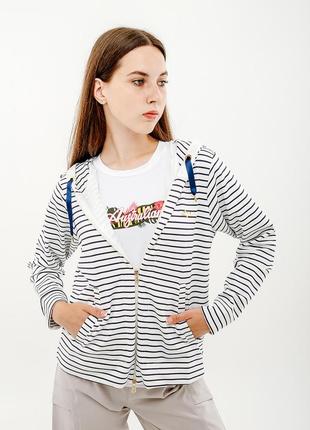Женская толстовка australian stripes hoodie polyviscosa jacket серый xl (7dlsdgc0010-010 xl)