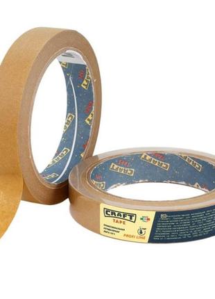 Автомалярна стрічка craft tape 110°c 19мм х 50м коричнева1 фото