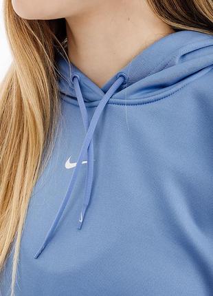 Жіноче худі nike one tf po hoodie lbr блакитне l (7dfb5210-450 l)4 фото