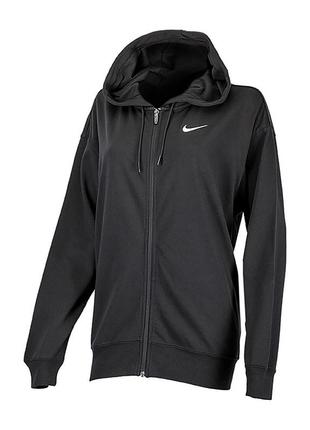 Женская толстовка nike w nsw jrsy os fz hoodie черный s (dm6415-010)