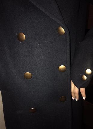 Zara вовняне пальто з золотими гудзиками пальто з лацканами5 фото