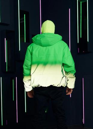 Куртка демисезонная мужская yard зелено-рефлективная4 фото