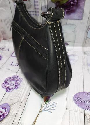 Шкіряна сумка багет genuine leather3 фото