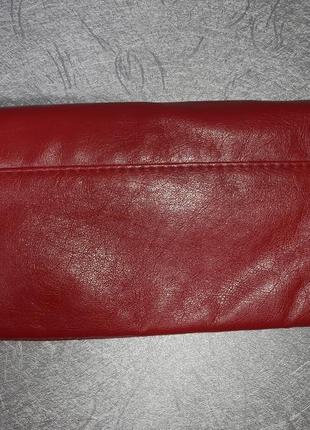 Червоний шкіряний клатч гаманець florence+fred2 фото