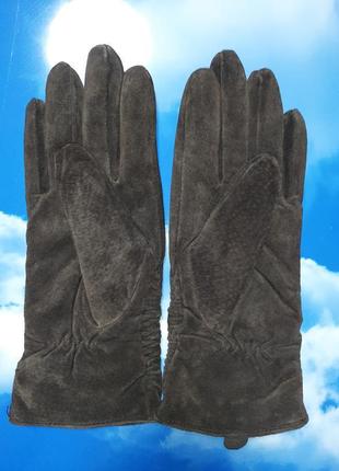 Rox&ann коричневі замшеві натуральні жіночі рукавички2 фото