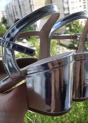 Asos silver дзеркальні сріблясті тюфли мюли босоніжки2 фото