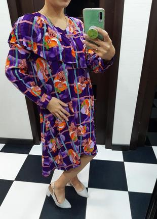 Яскраве різнобарвне плаття міді з воланами від &other stories3 фото