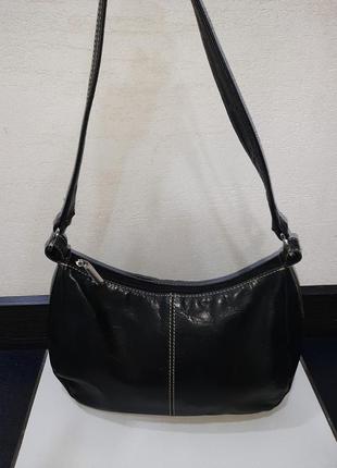 Genuine leather шкіряна сумка багет1 фото