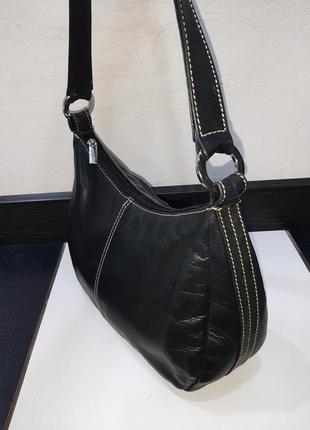 Genuine leather шкіряна сумка багет3 фото