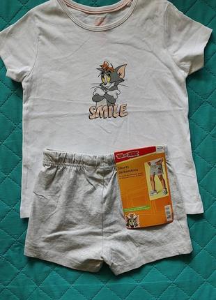 Комплект футболка і шорти том і джерри 98-104,110-1162 фото