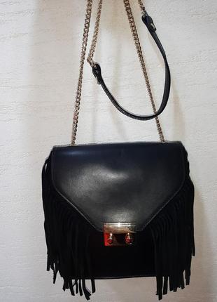 Шикарна сумка з бахромою genuine leather ♥2 фото