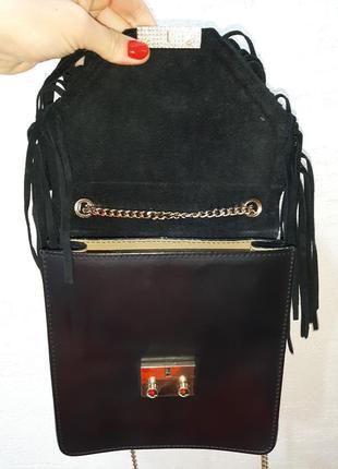 Шикарна сумка з бахромою genuine leather ♥6 фото
