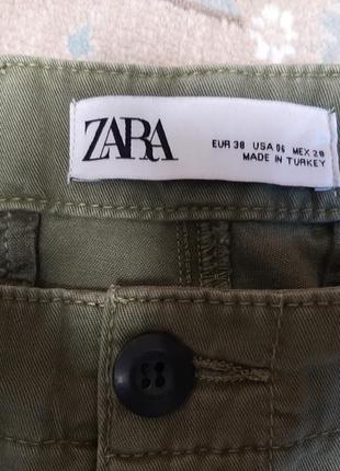 Стильні джинси карго кольору хакі від zara4 фото