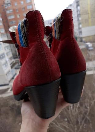 Зимові замшеві червоні черевики від rieker3 фото