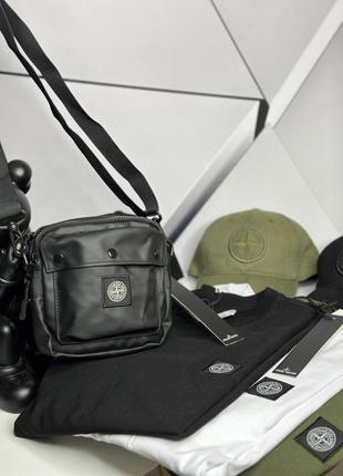 Месенджер stone island, брендова чоловіча сумка stone island через плече7 фото