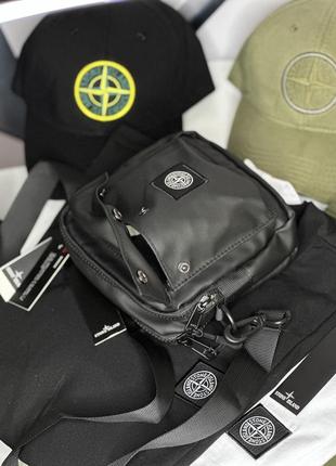 Месенджер stone island, брендова чоловіча сумка stone island через плече10 фото