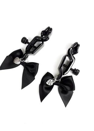 Зажимы для сосков art of sex - nipple clamps black bow
