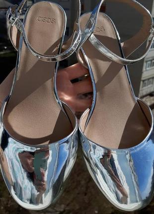 Asos дзеркальні туфлі мюли босоніжки2 фото