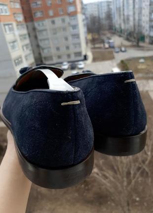 Сині замшеві туфлі лофери з пензликами ben sherman3 фото