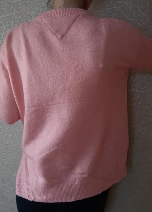 Рожевий джемпер з розрізами з боків tommy jeans6 фото