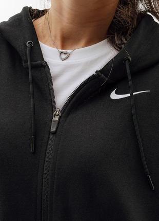 Женская толстовка nike w nsw jrsy os fz hoodie черный l (7ddm6415-010 l)5 фото