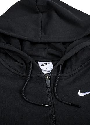 Женская толстовка nike w nsw jrsy os fz hoodie черный l (7ddm6415-010 l)3 фото