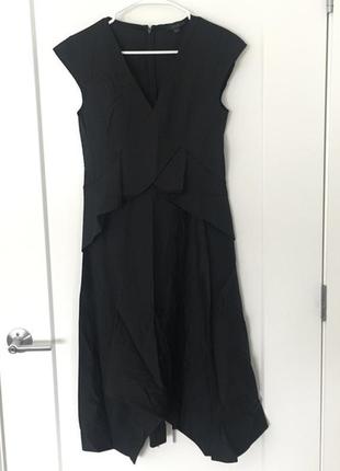 Cos плаття міді асиметричного крою з бавовни чорного кольору2 фото