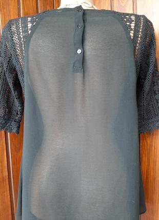 Zara шикарна блузка топ з мереживом3 фото