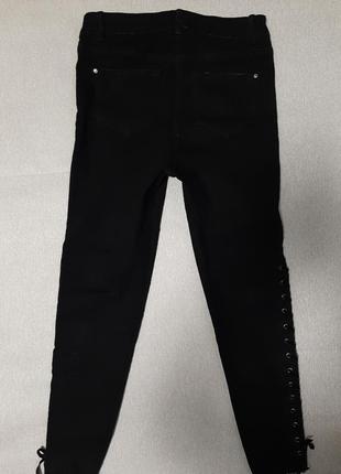 Чорні джинси 👖зі шнурівкою і високою талією від matalan2 фото