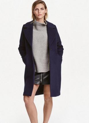Класичне жіноче пальто темно-синього кольору від h&m4 фото