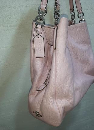 Coach рожева пудра шкіряна сумка3 фото