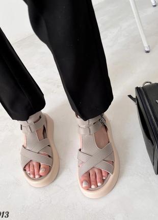 Женские босоножки кожаные с ремешками / сандалии натуральных кожу5 фото