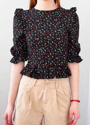 Новичка блуза в цветочный принт1 фото