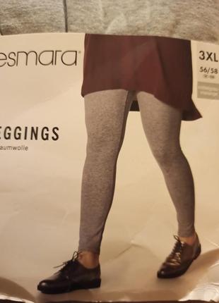 Жіночі бавовняні esmara xs l xxl 3xl хлопковые леггинсы серые