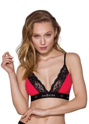 Эластичный топ с кружевом passion ps001 top red-black, size m1 фото