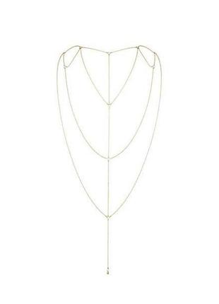 Цепочка для спины bijoux indiscrets magnifique back and cleavage chain - gold, украшение для тела