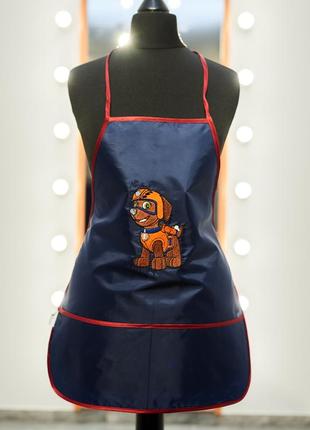 Фартук с нарукавниками детский - для трудов, рисования, кухни, с вышивкой - щенячий патруль - зума