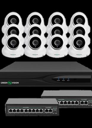 Комплект відеоспостереження на 12 камер gv-ip-k-w84/12 5mp